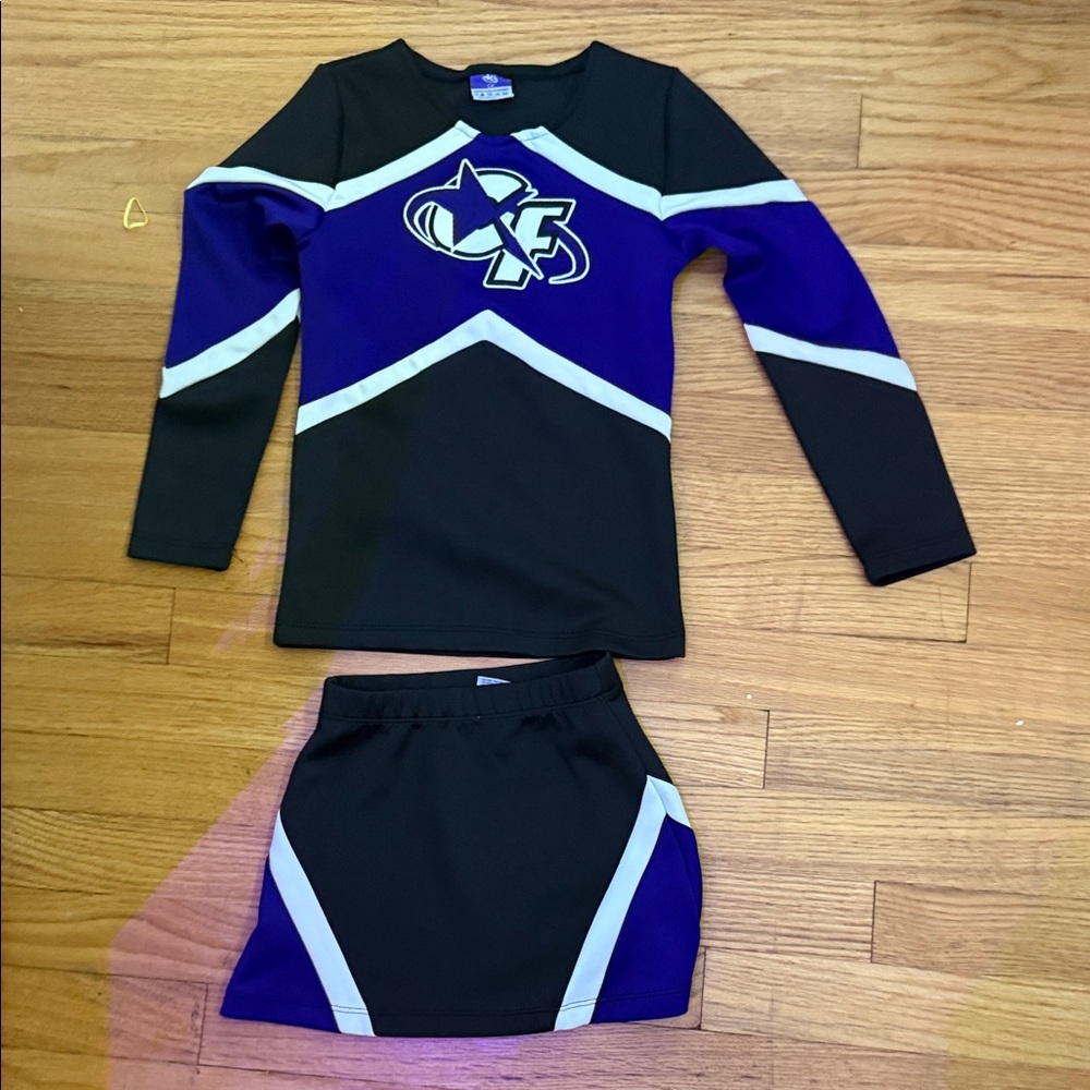 Kids Cheerleading Outfit - Black and Purple